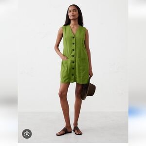 Banana Republic Linen-Blend Button-Front Mini Dress Nwt  Size M